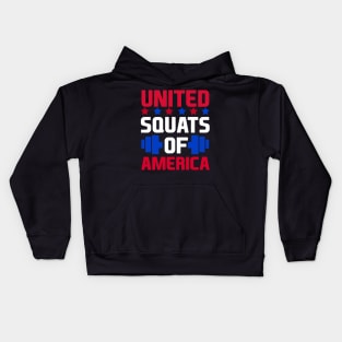 United Squats Of America graphic for a Gym Workout Lover Kids Hoodie